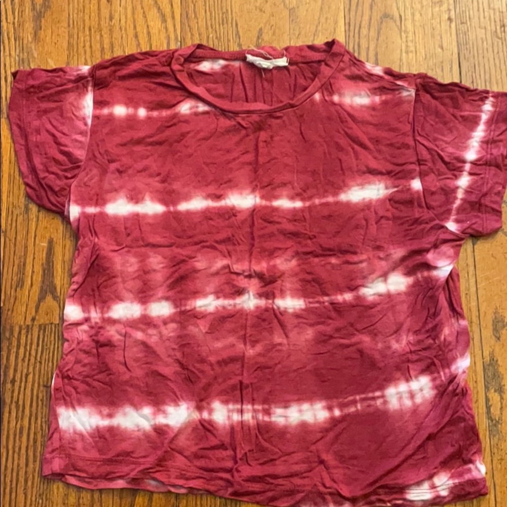 Red and white tye dye crop top
